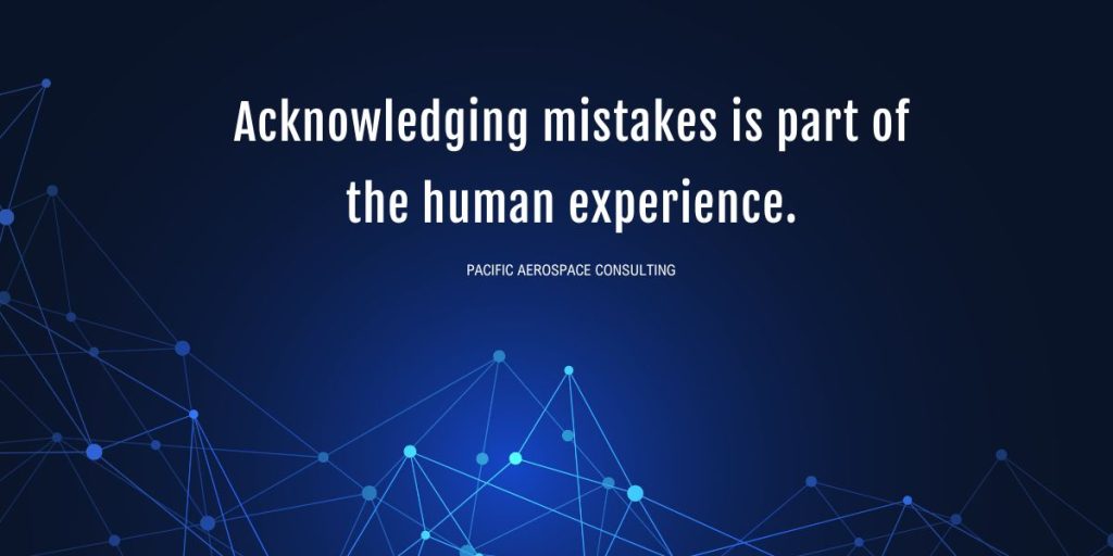 Quote - acknowledging mistakes is part of the human experience