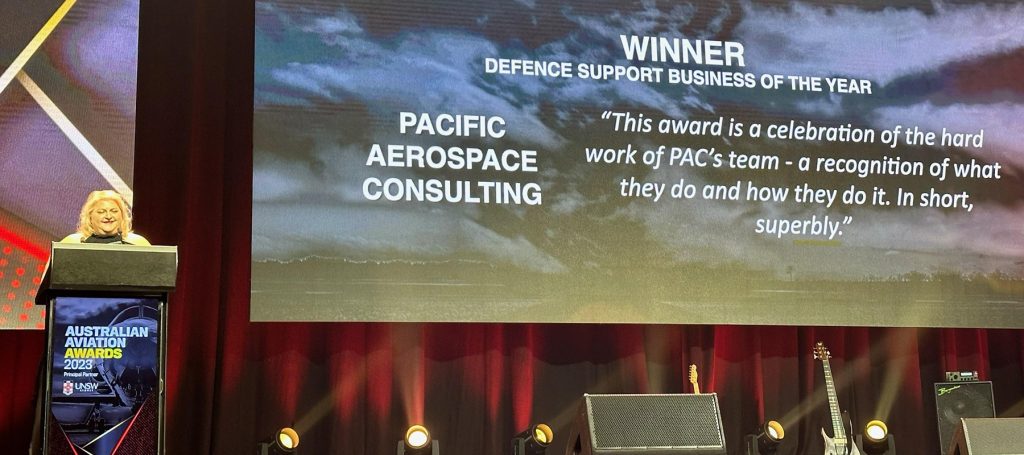 PAC AUS CEO accepting the award