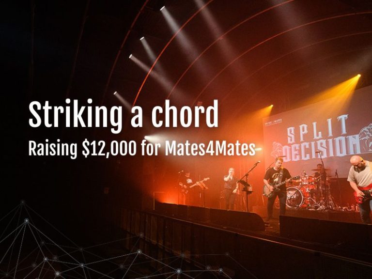 Band Split Decision playing, raising money for Mates4Mates